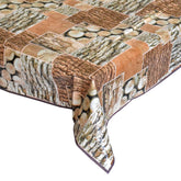 Kuber Industries Wooden Print Reversable PVC Center Table Cover For Home Decorative Luxurious 4 Seater, 60"x36" (Brown) 54KM4268